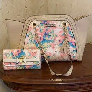 Jessica Simpson Floral Handbag & matching wallet